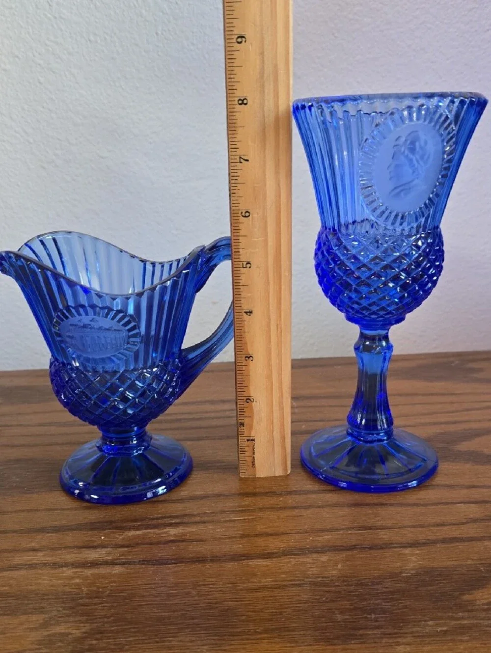 Avon Fostoria Glass Goblets and Creamer Set Tote 13